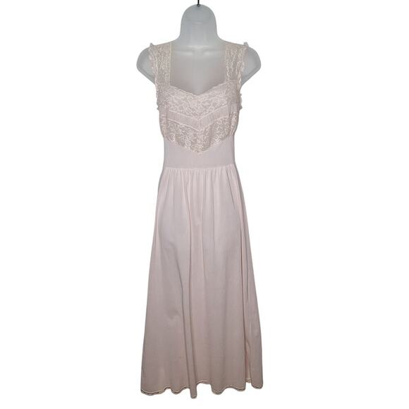 Radcliffe Other - Vintage 60s Radcliffe Long Maxi Nightgown Nylon 38 M/L Lace Coquette Romantic